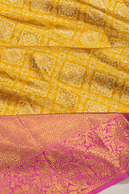 Kanchipuram Silk Tissue Brocade Gold Saree