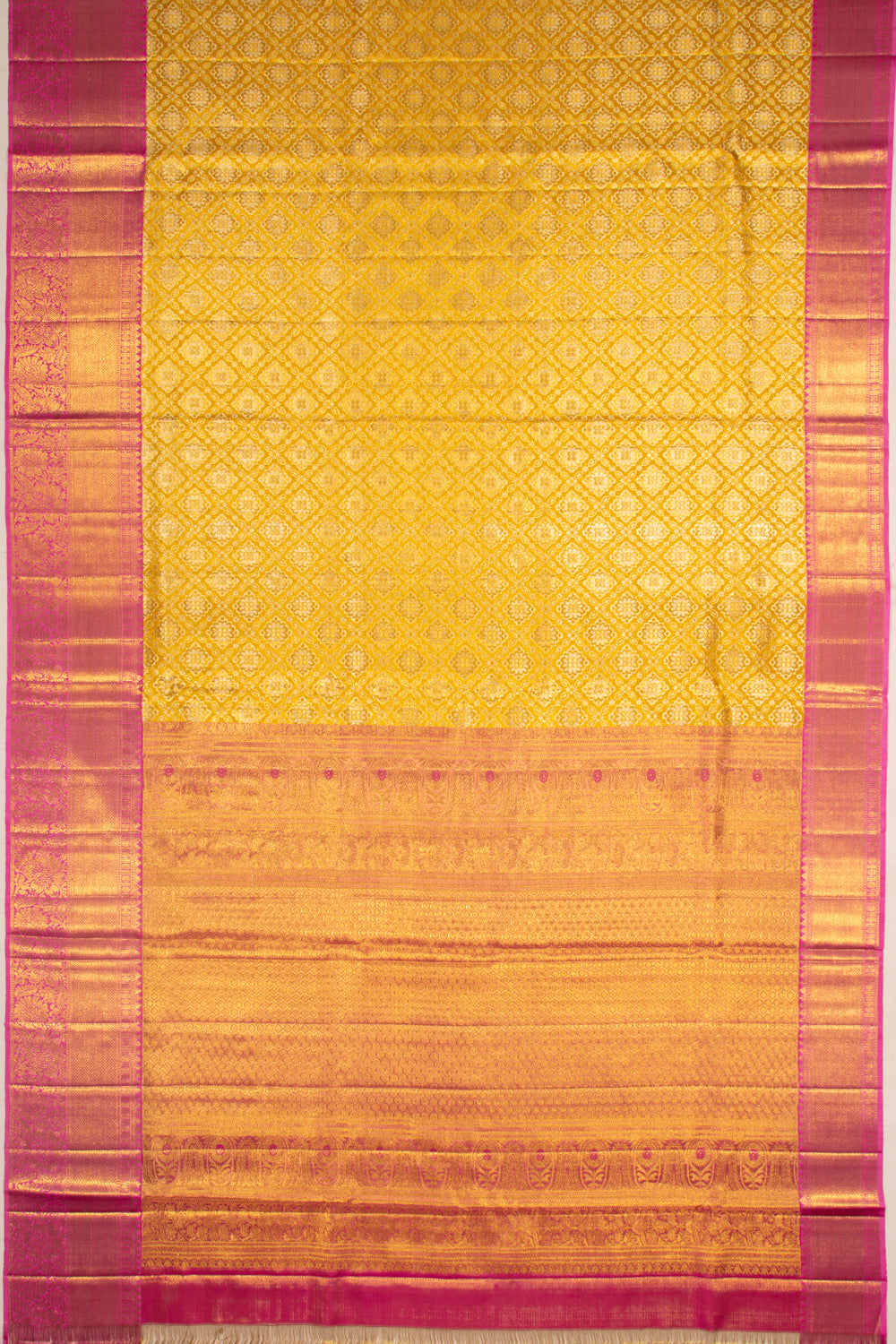 Kanchipuram Silk Tissue Brocade Gold Saree