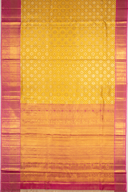 Kanchipuram Silk Tissue Brocade Gold Saree