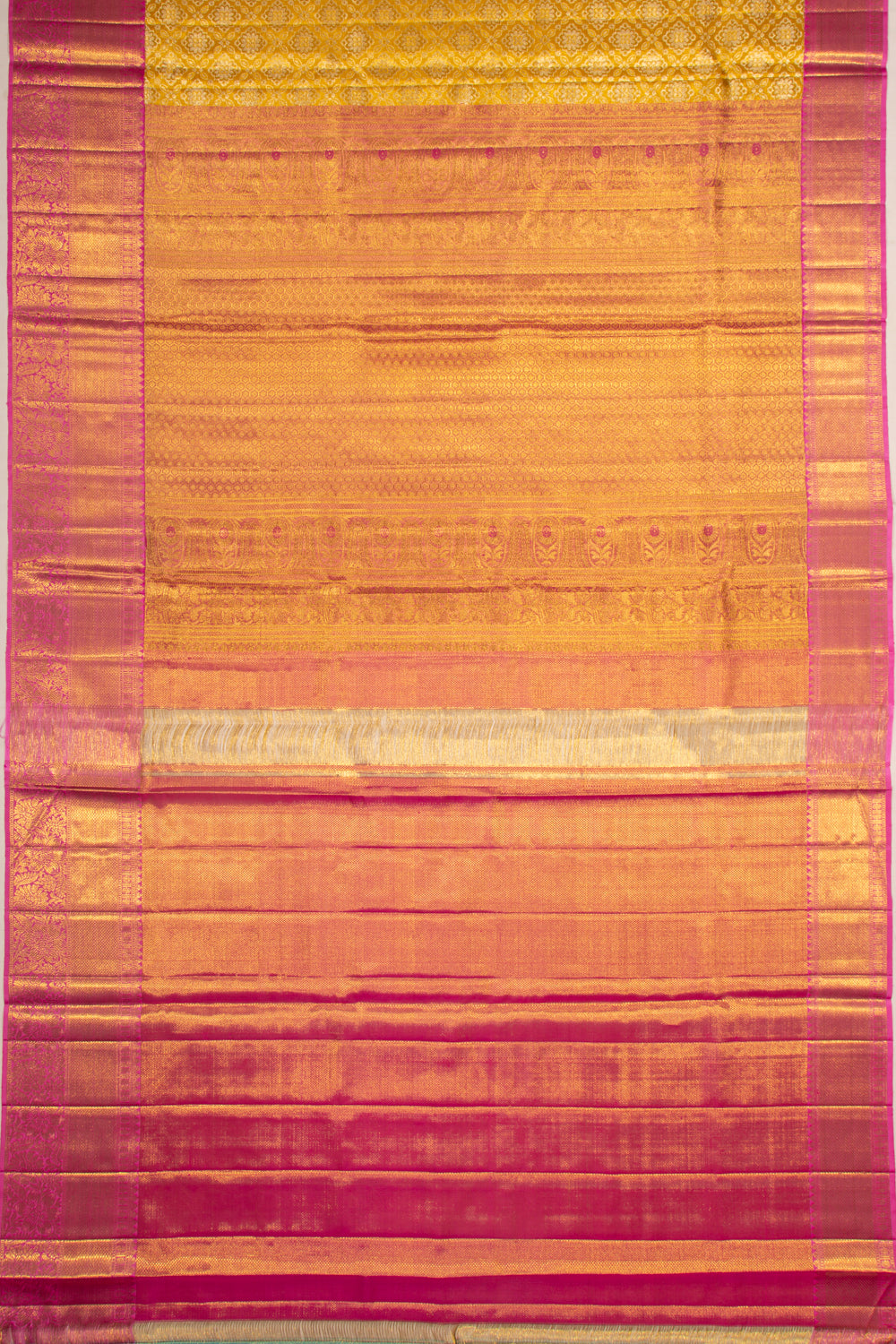 Kanchipuram Silk Tissue Brocade Gold Saree