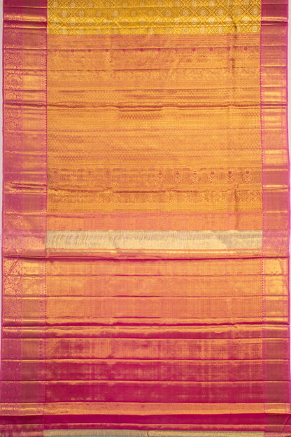 Kanchipuram Silk Tissue Brocade Gold Saree