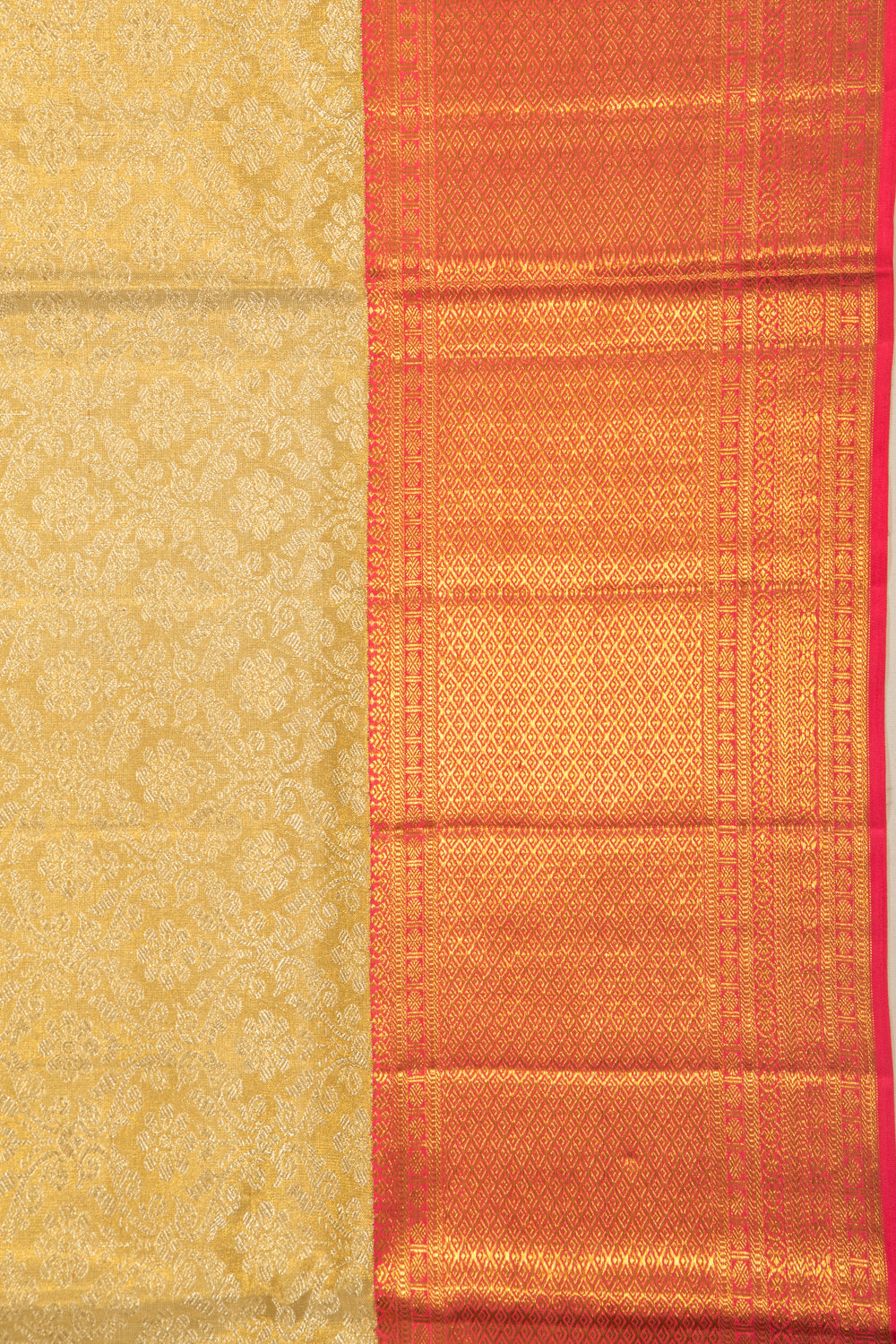 Kanchipuram Silk Tissue Brocade Gold Saree