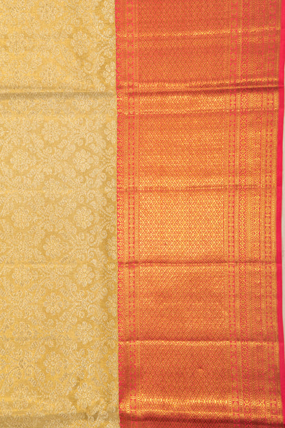 Kanchipuram Silk Tissue Brocade Gold Saree