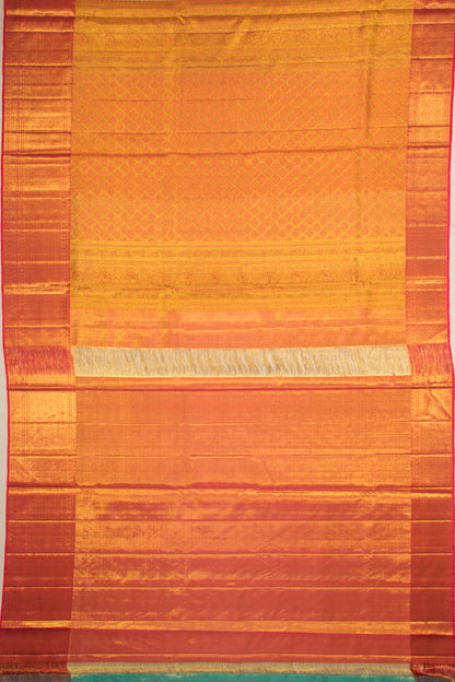 Kanchipuram Silk Tissue Brocade Gold Saree