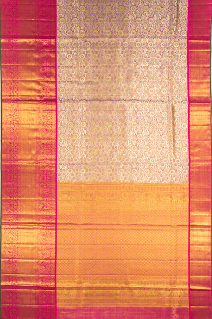 Kanchipuram Silk Tissue Brocade Lavender Saree