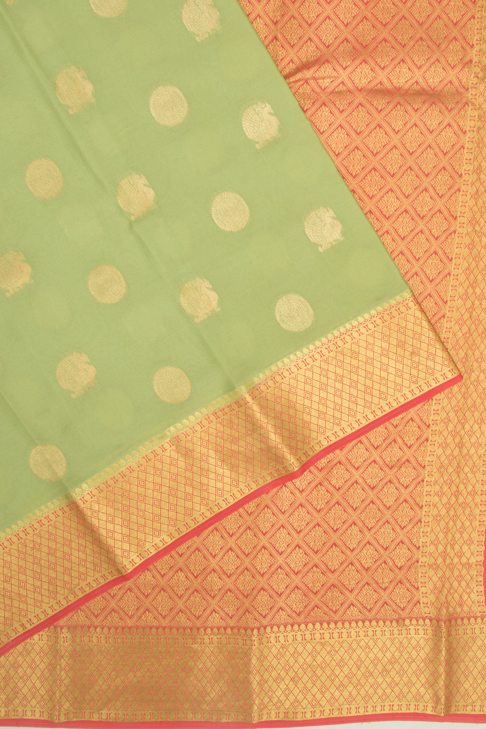 Binny Silk Butta Pastel Green Saree