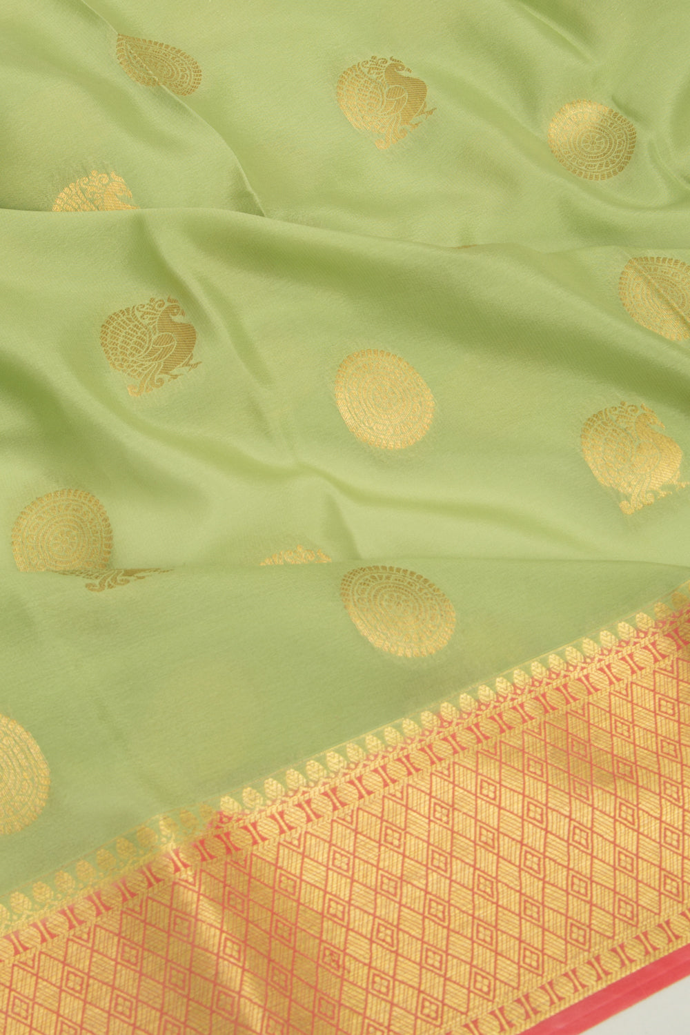 Binny Silk Butta Pastel Green Saree