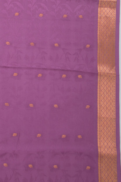 Binny Silk Jacquard And Butta Lilac Saree