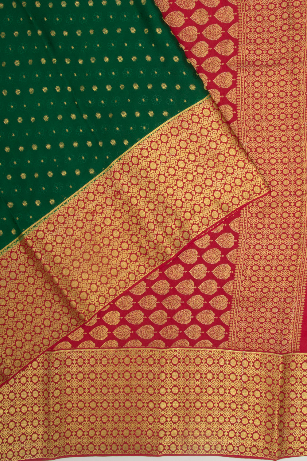 Binny Silk Jacquard And Butta Dark Green Saree