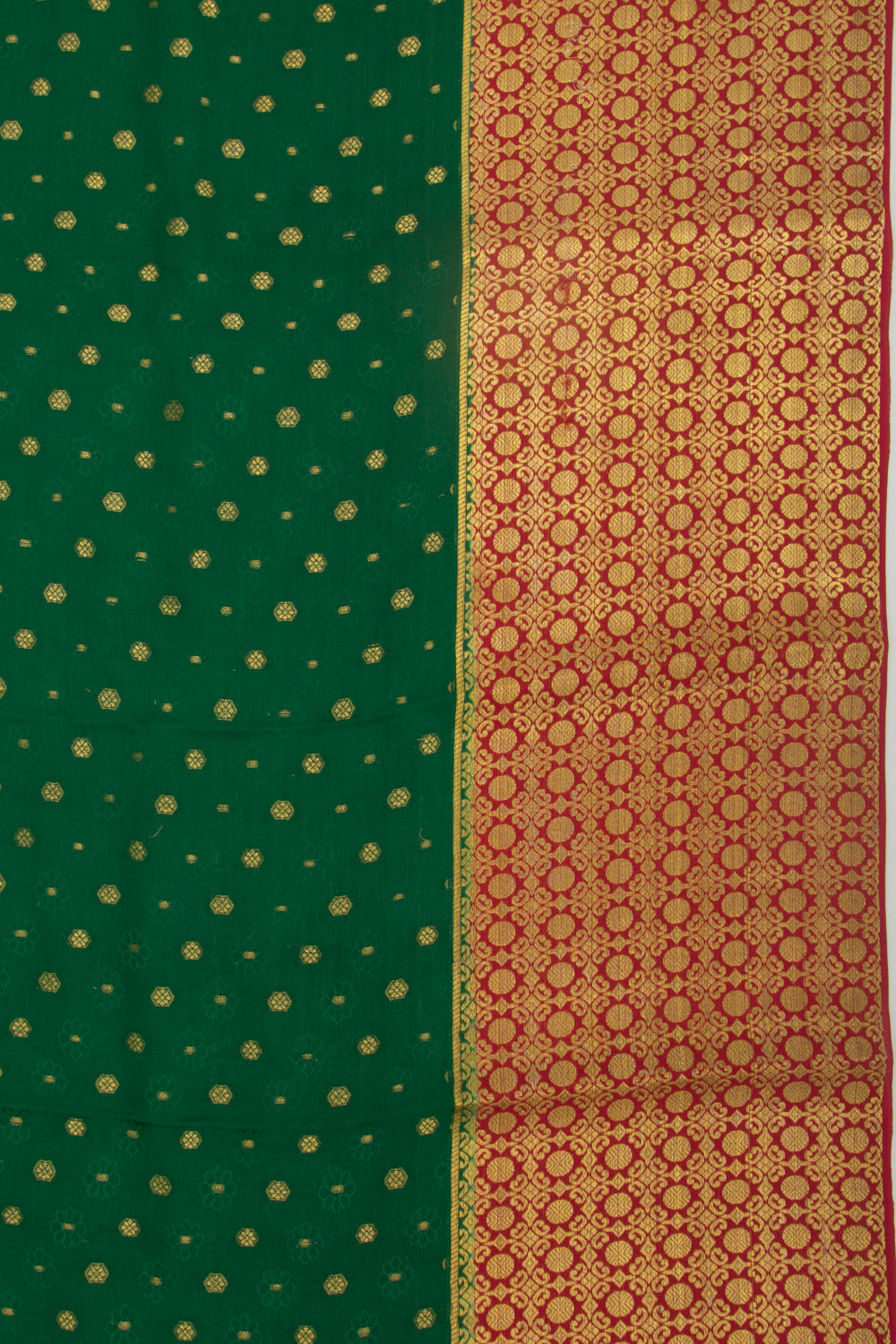 Binny Silk Jacquard And Butta Dark Green Saree