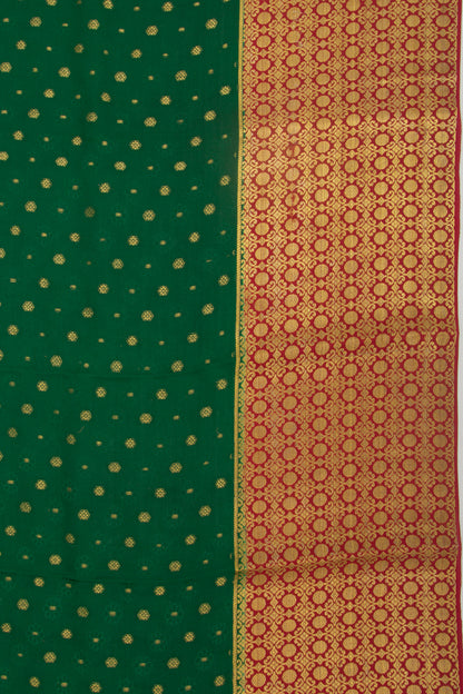 Binny Silk Jacquard And Butta Dark Green Saree
