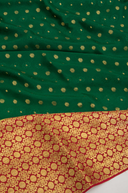 Binny Silk Jacquard And Butta Dark Green Saree