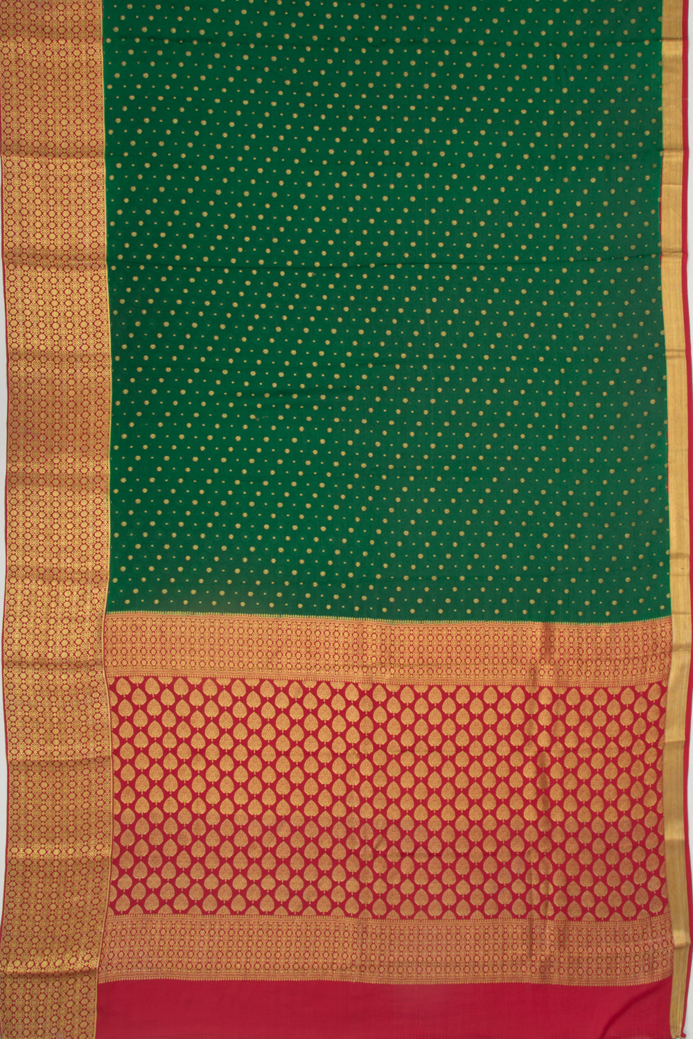 Binny Silk Jacquard And Butta Dark Green Saree