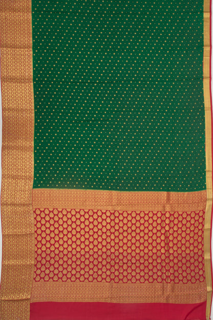 Binny Silk Jacquard And Butta Dark Green Saree