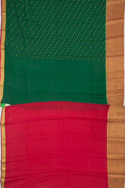 Binny Silk Jacquard And Butta Dark Green Saree