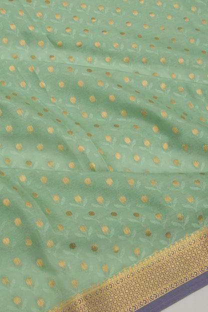 Binny Silk Jacquard And Butta Pastel Green Saree