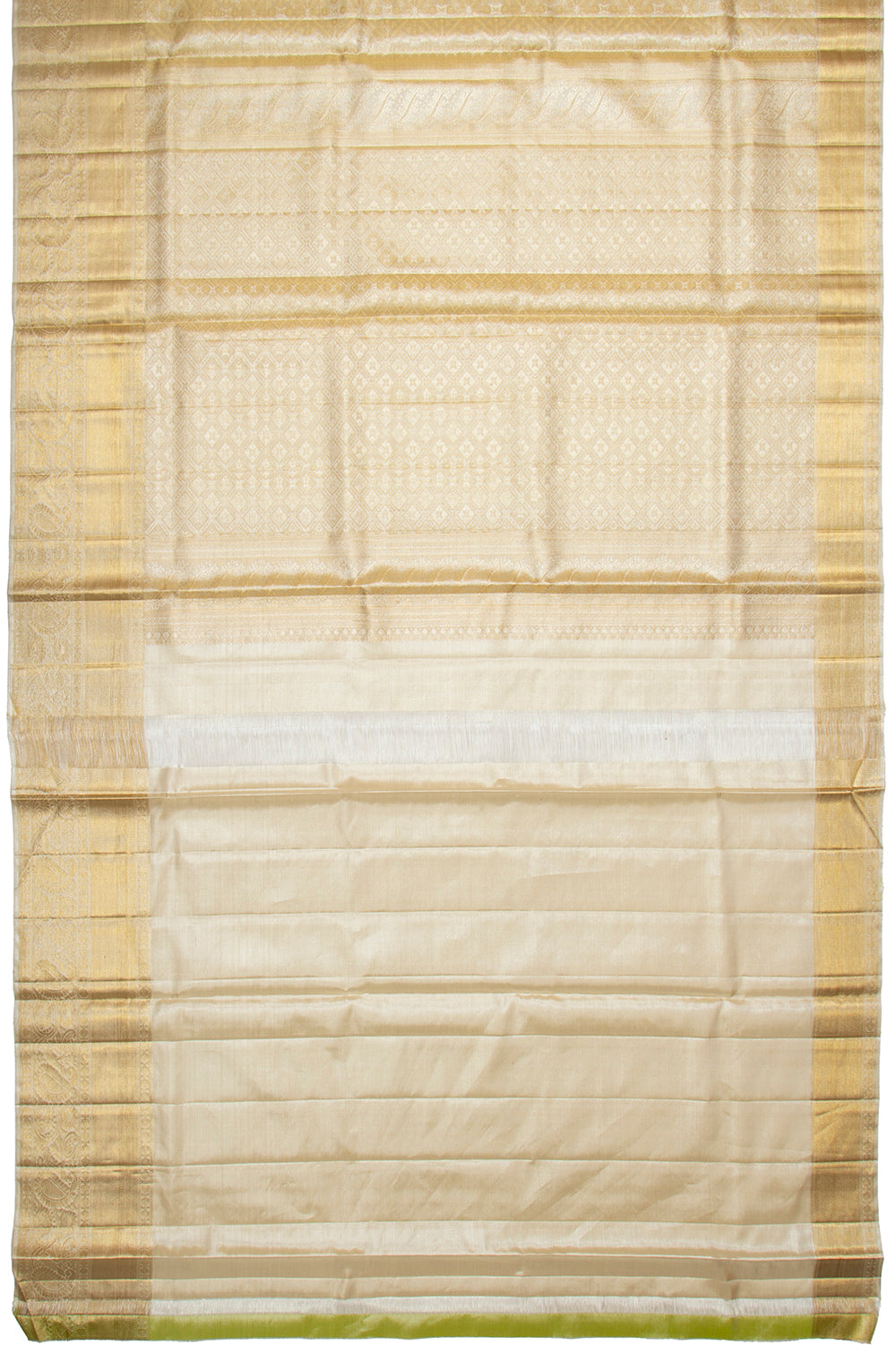 Kanchipuram Silk Tissue Brocade Silver Saree