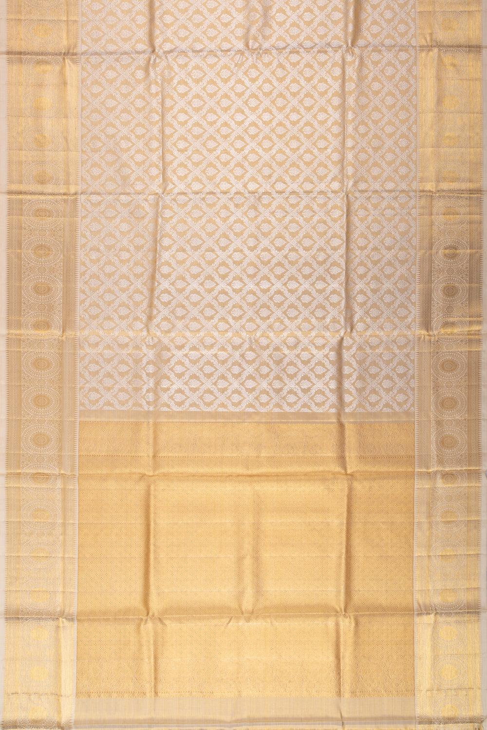 Kanchipuram Silk Tissue Brocade Gold Saree