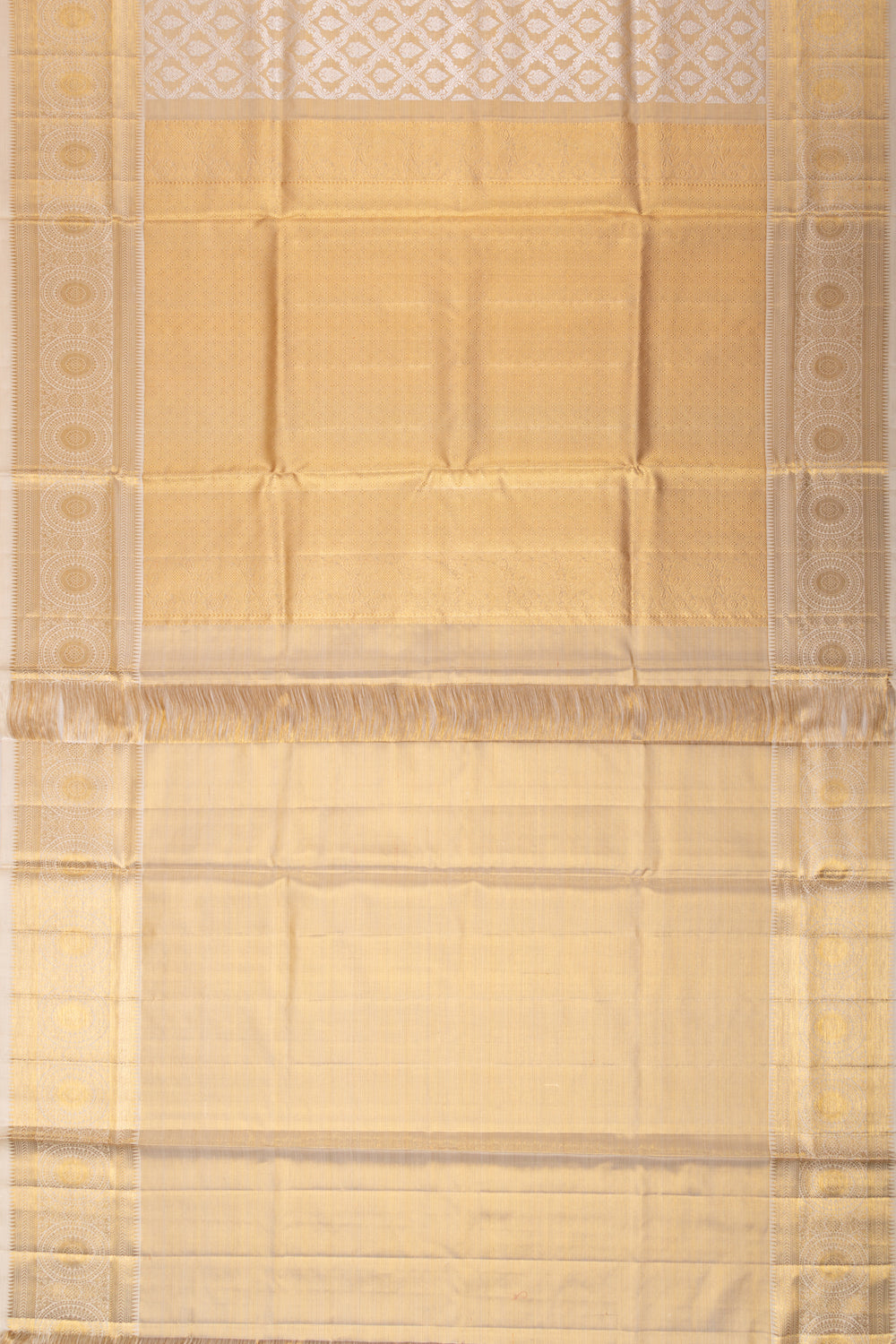 Kanchipuram Silk Tissue Brocade Gold Saree