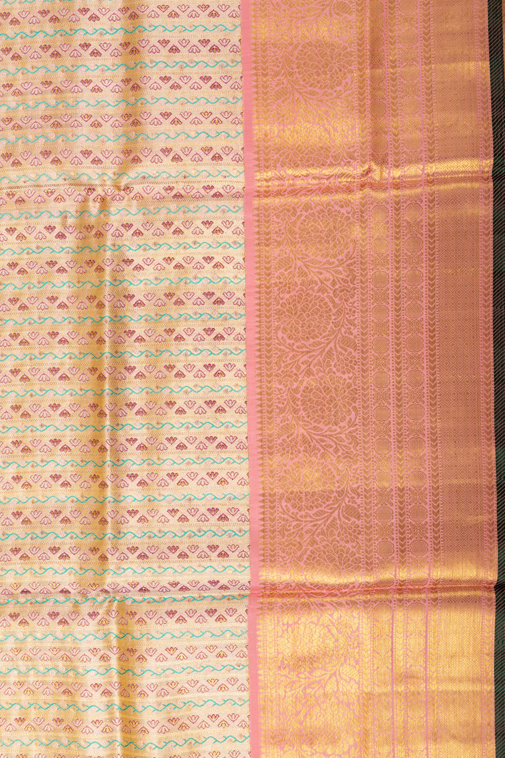 Kanchipuram Silk Tissue Brocade Gold Saree