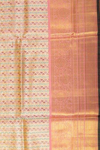 Kanchipuram Silk Tissue Brocade Gold Saree