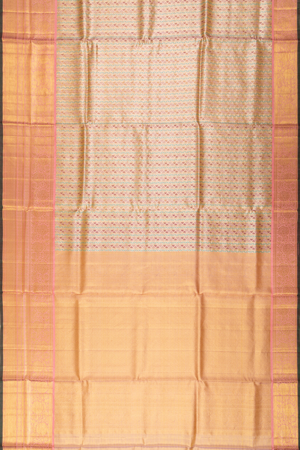 Kanchipuram Silk Tissue Brocade Gold Saree