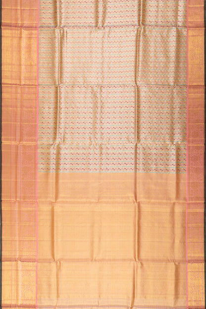Kanchipuram Silk Tissue Brocade Gold Saree