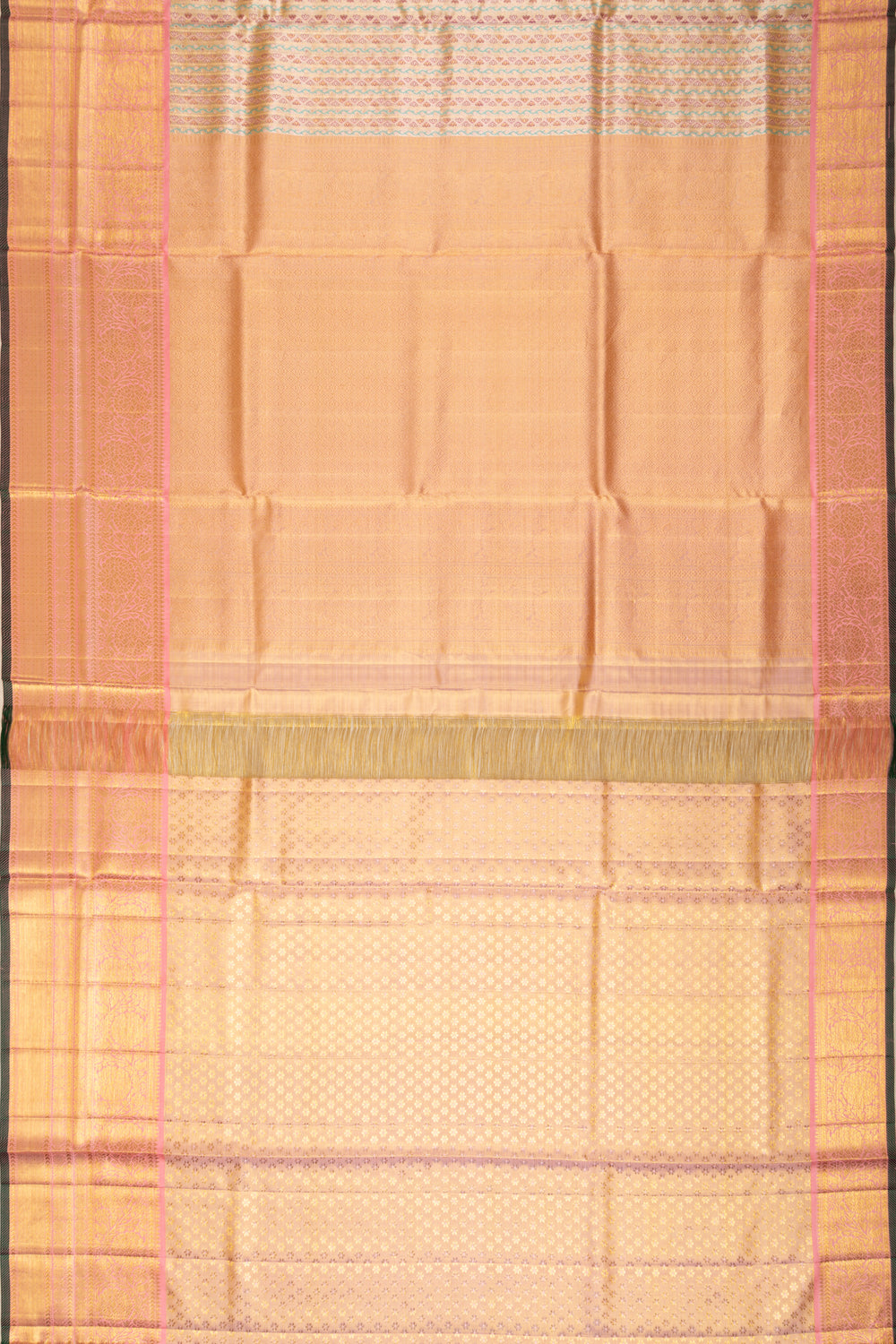 Kanchipuram Silk Tissue Brocade Gold Saree