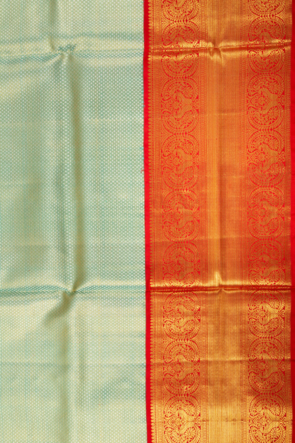 Kanchipuram Silk Tissue Brocade Sea Green Saree