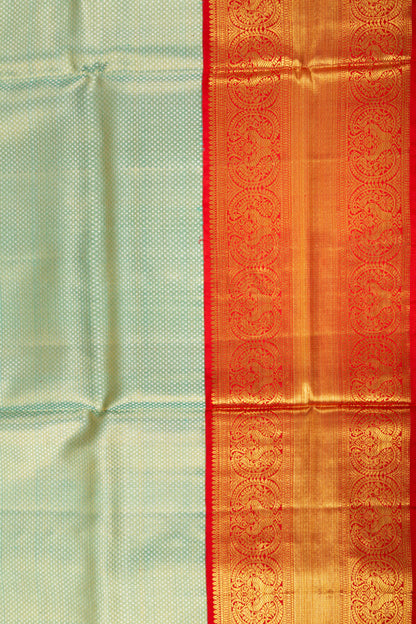 Kanchipuram Silk Tissue Brocade Sea Green Saree