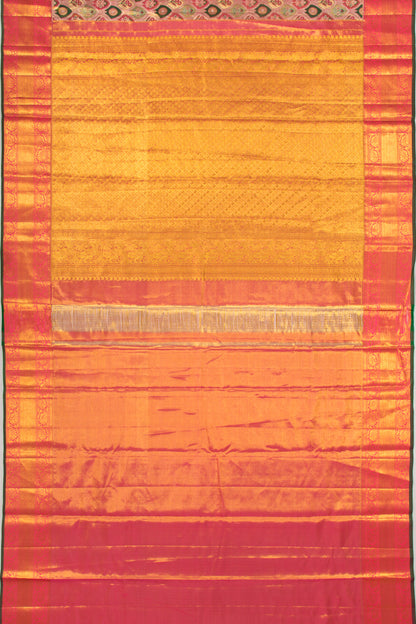 Kanchipuram Silk Tissue Brocade Multicolour Saree