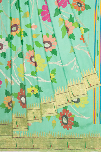 Paithani Silk All Over Sea Green Saree