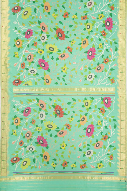 Paithani Silk All Over Sea Green Saree