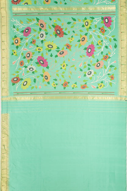 Paithani Silk All Over Sea Green Saree