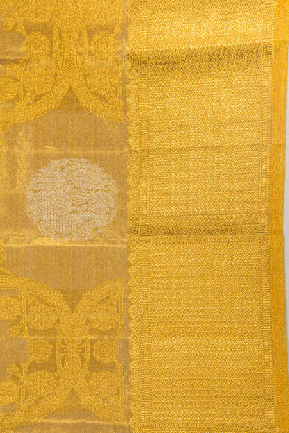 Kanchipuram Silk Tissue Brocade Gold Saree