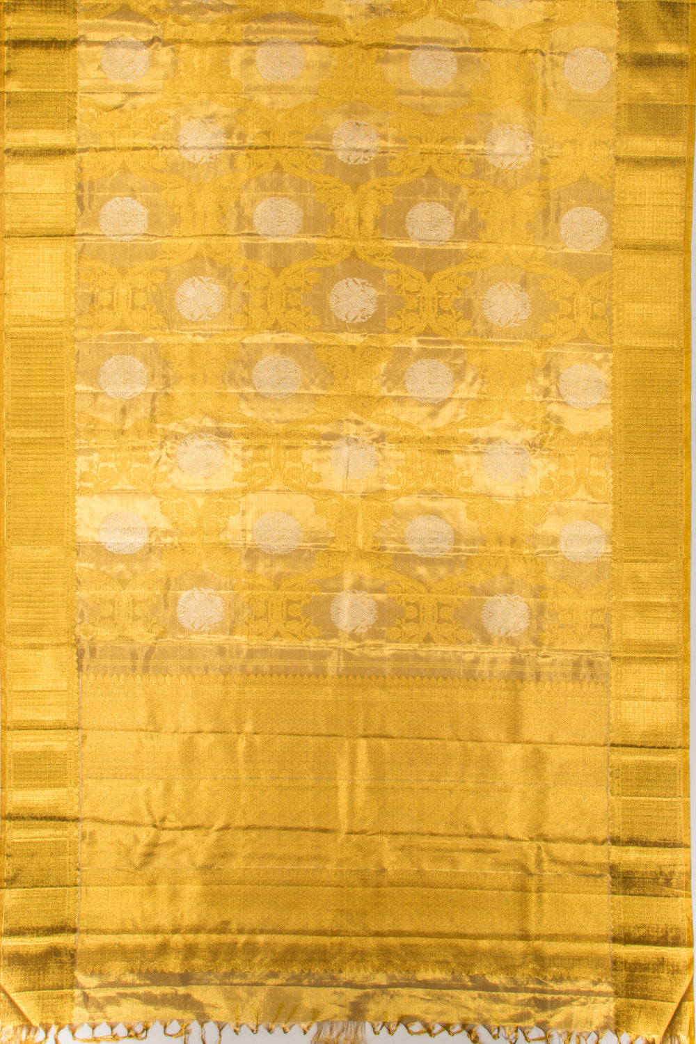 Kanchipuram Silk Tissue Brocade Gold Saree