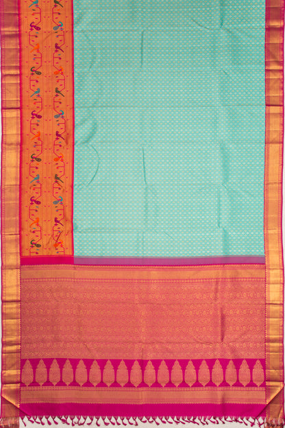Kanchipuram Silk Brocade Sky Blue Saree