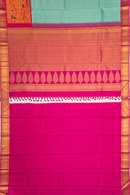 Kanchipuram Silk Brocade Sky Blue Saree