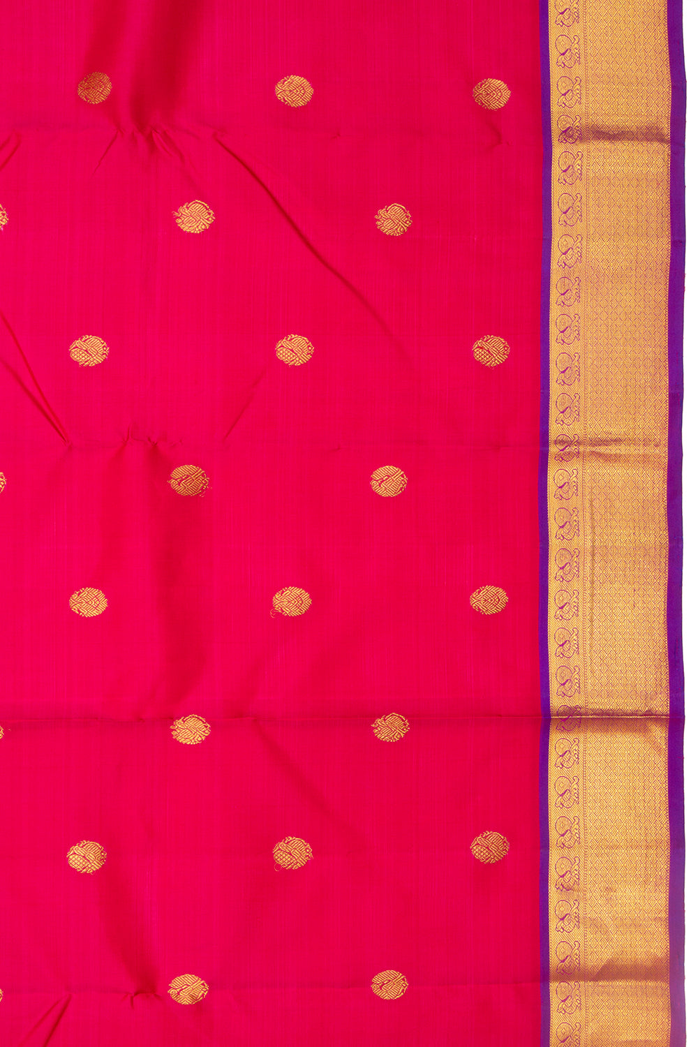 Kanchipuram Silk Butta Magenta Pink Saree