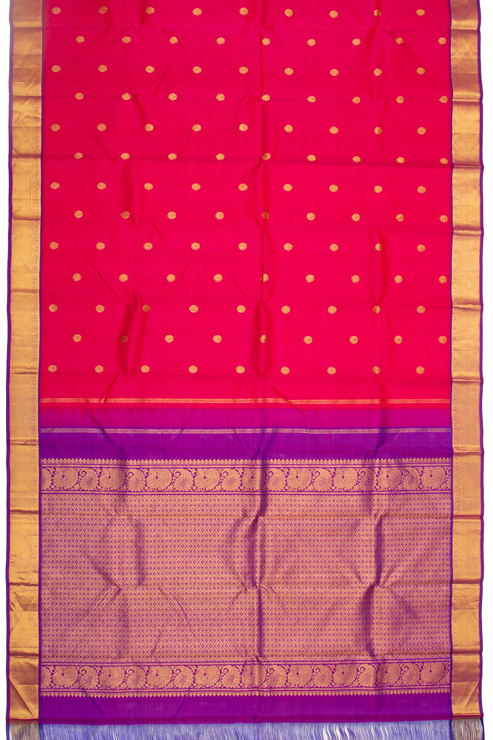 Kanchipuram Silk Butta Magenta Pink Saree