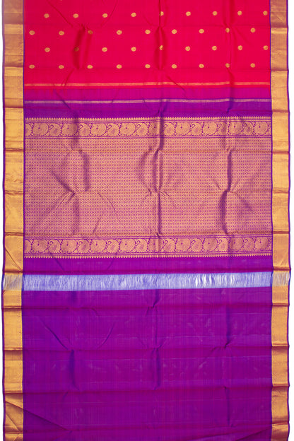 Kanchipuram Silk Butta Magenta Pink Saree