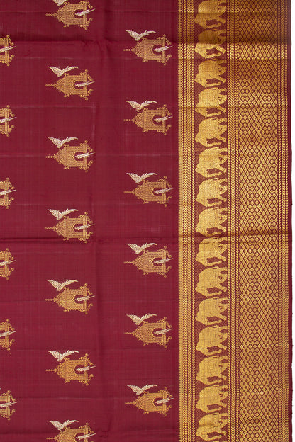 Kanchipuram Silk Butta Maroon Saree