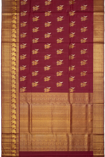 Kanchipuram Silk Butta Maroon Saree