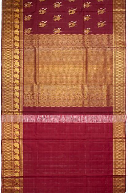 Kanchipuram Silk Butta Maroon Saree