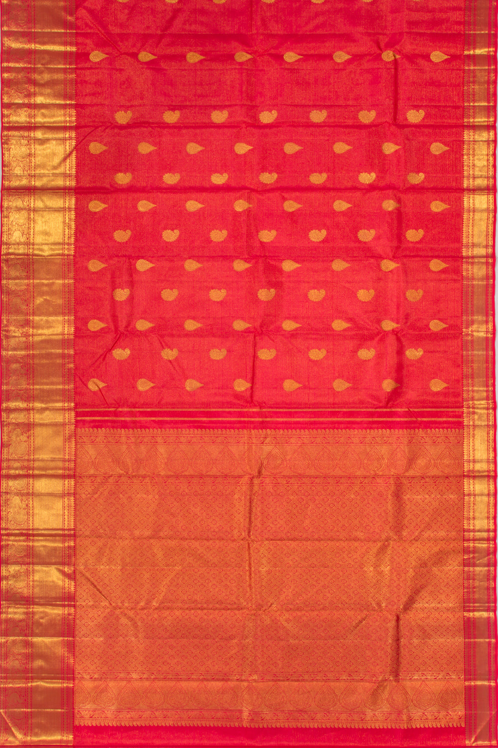 Kanchipuram Silk Checks And Butta Pink Saree