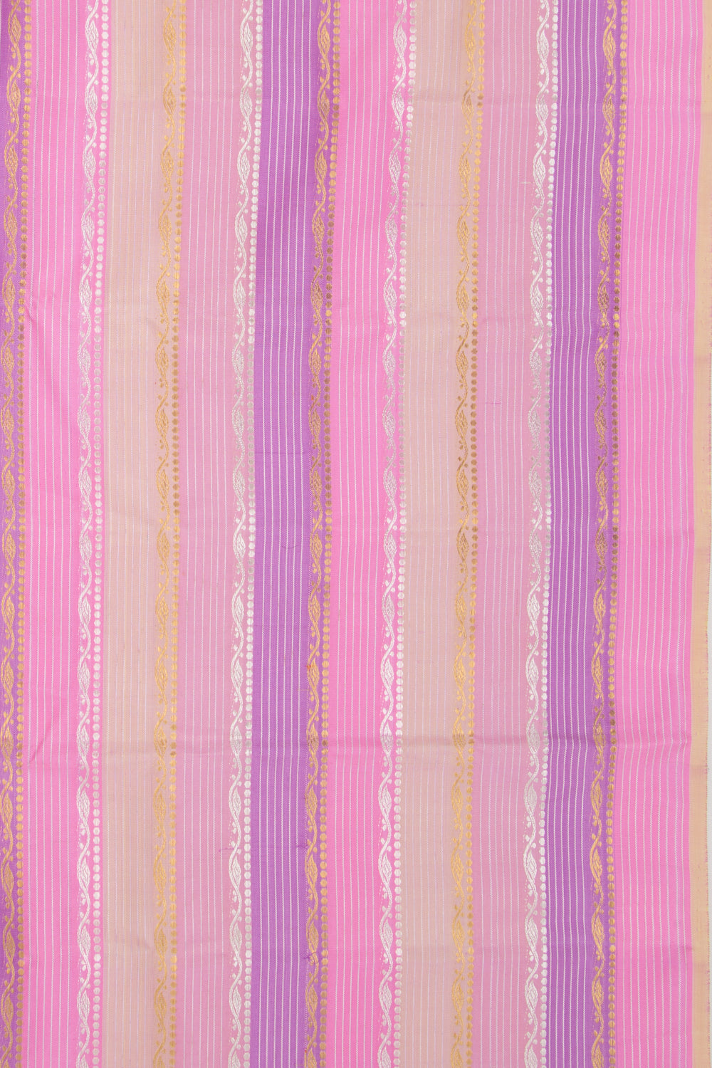 Kanchipuram Silk Horizontal Lines Multicolour Saree