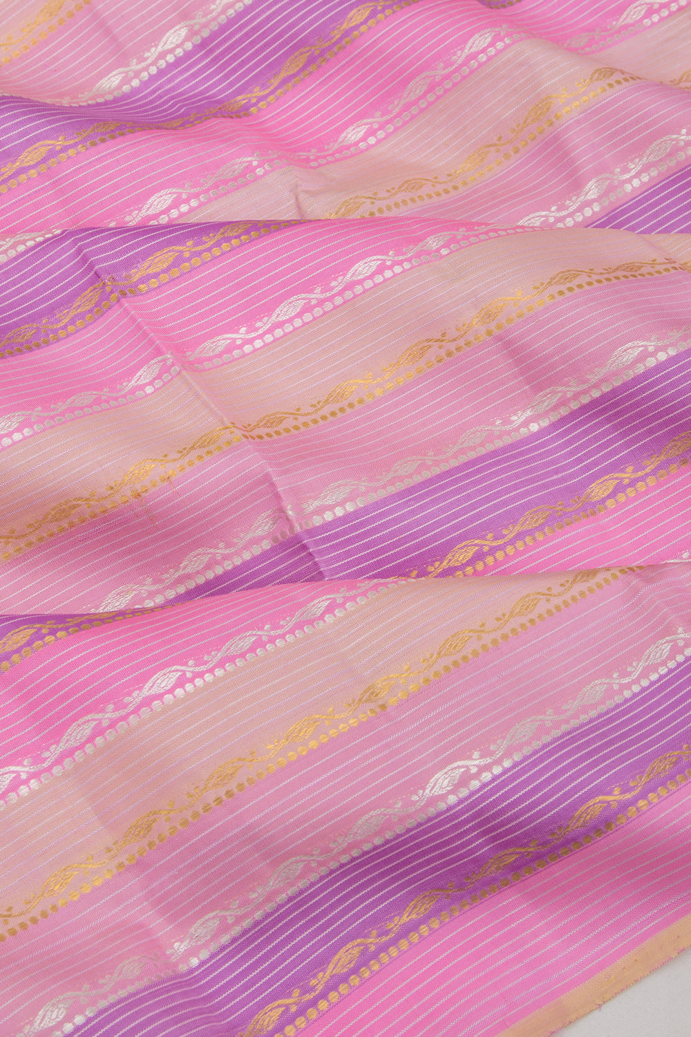 Kanchipuram Silk Horizontal Lines Multicolour Saree