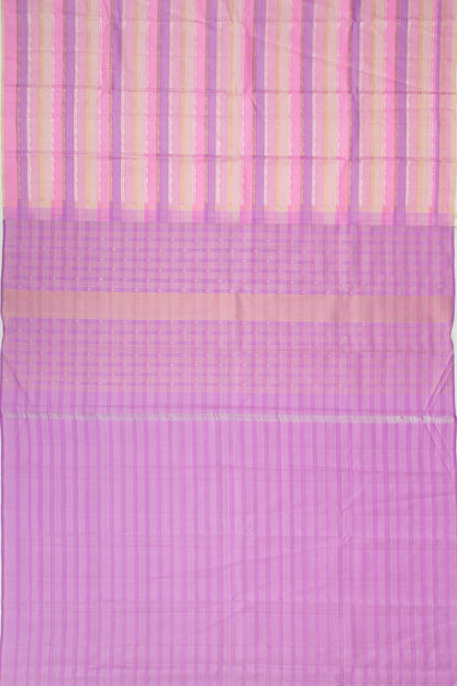 Kanchipuram Silk Horizontal Lines Multicolour Saree