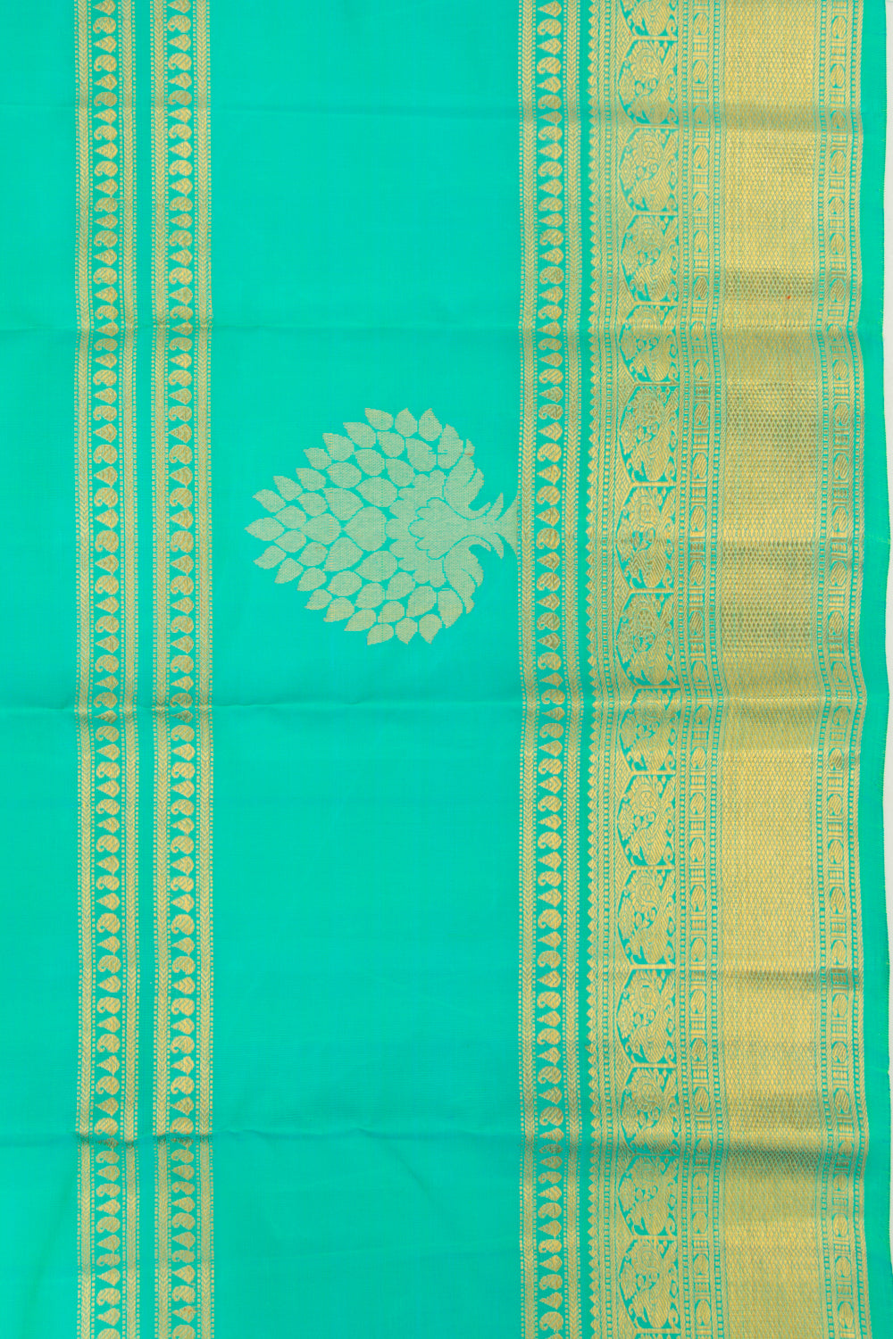 Kanchipuram Silk Brocade Sea Green Saree