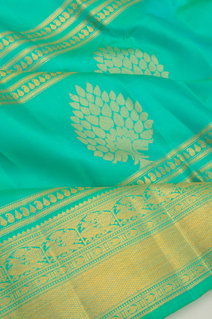 Kanchipuram Silk Brocade Sea Green Saree